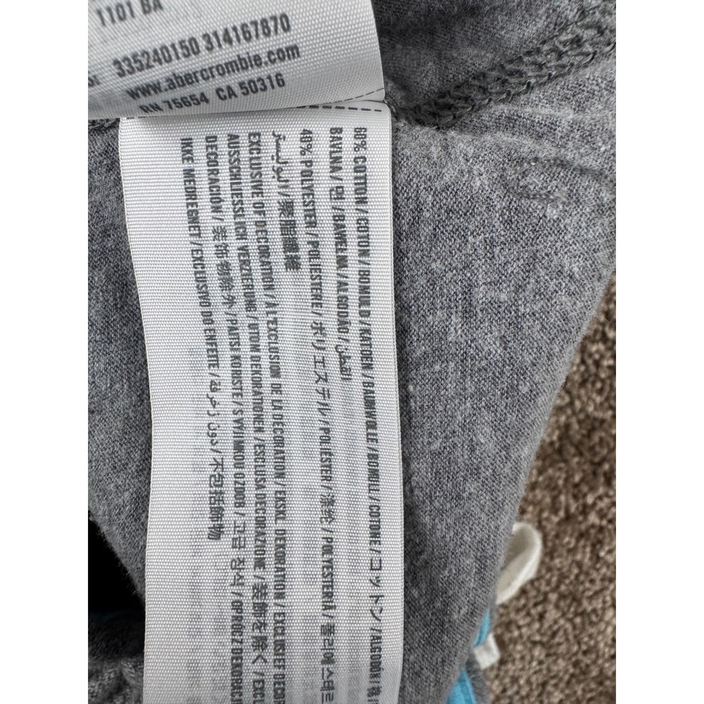 Hollister Mens Heather Grey Surf Co Logo Sweat Shorts Medium Drawstring Fleece - Picture 5 of 7
